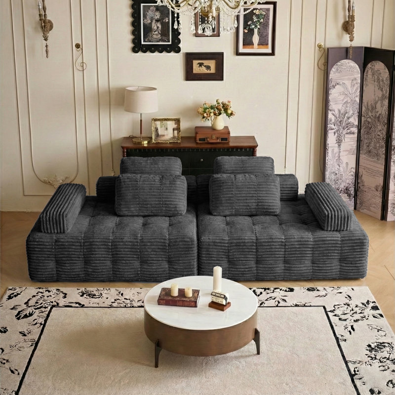 Cloud Modular Sectional Couch, Upholstered Boneless Couches, Comfort Loveseat Sofa - No Assembly Required for Living Room Bedroom