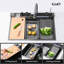 Robinet rétractable à simple cuve d'évier de cuisine 304 33 "x 22" Baleine Cascade Lavabo en acier inoxydable avec accessoires de lave-vaisselle-131364789