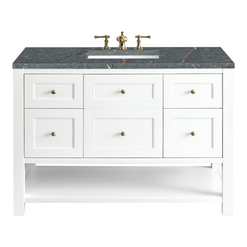 Breckenridge 48 in. Single Vanity, Bright White, Parisien Bleu, 8" Widespread