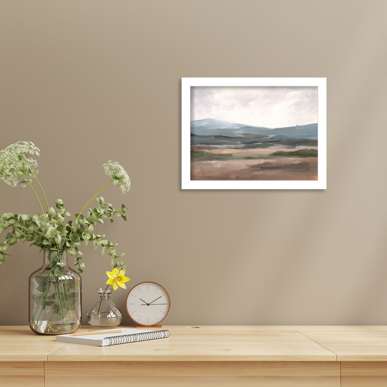 Ethan Harper "Serene Mountain Study I" Print, White, 10" H x 13" W