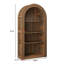 Bibliothèque arquée de 78,74 po de hauteur, bibliothèque de style Mid-Century moderne à 4 niveaux avec tablette de rangement ouverte pour la salle à manger, le salon et la chambre à coucher (brun)