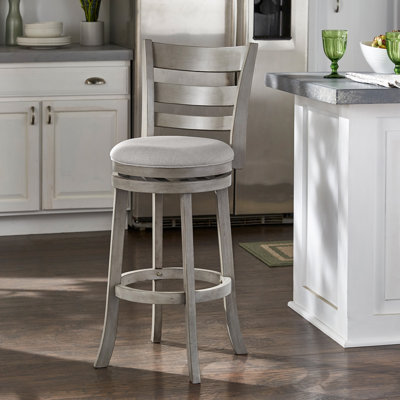 Adelynn Swivel Upholstered Counter Stool with Solid Wood Frame