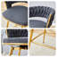Tabouret de bar pivotant gris foncé moderne avec pieds en métal doré et siège en lin de coton respirant-1052493400