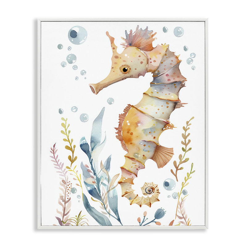 Hippocampe doux sous l'eau, estampe numérique par Franklyn Gregory, H 20 po x l 16 po