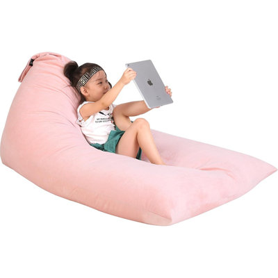 Stuffed Animal Storage Bean Bag Chair For Kids And Adults, Luxury Velvet Stuffed Animal Bean Bag Storage, Cover Only(Sweet Pink 200 L/52 Gal)