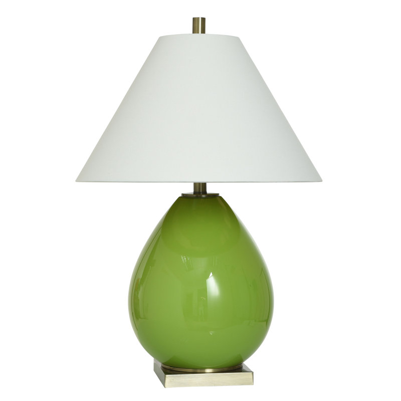 Dann Foley Lifestyle - Takeila - Glass Table Lamp - White Shade, Green
