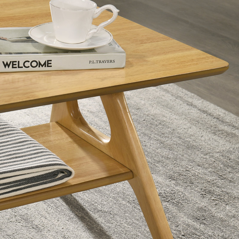 Maurreen Wood Shelf End Table, Natural Oak