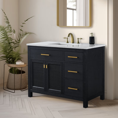 Meuble-lavabo simple 42 po avec plateau en pierre Marquist
