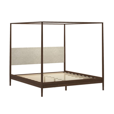 Jacelyn Canopy Bed with Upholstered Headboard,
