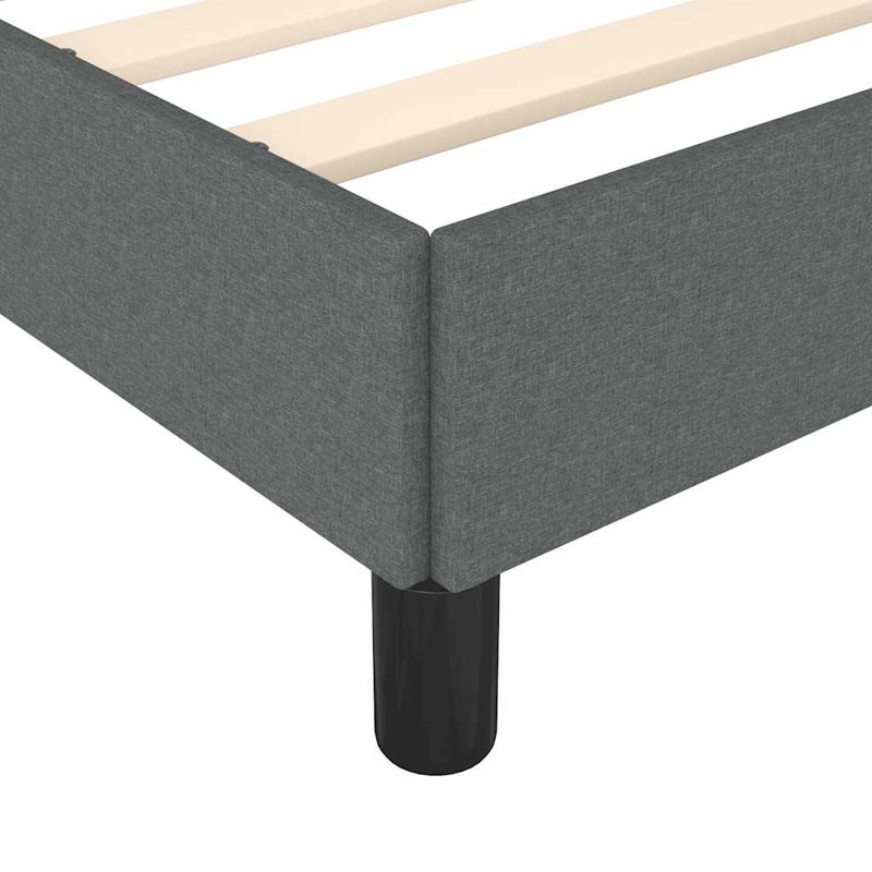 Cadre de lit, base de lit tapissier en tissu, sans matelas, Gris foncé, Double, 9.8"