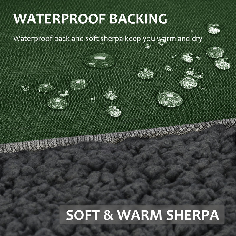 Couverture imperméable pour l'extérieur Tirrinia, L 59 po x L 79 po, Vert / noir