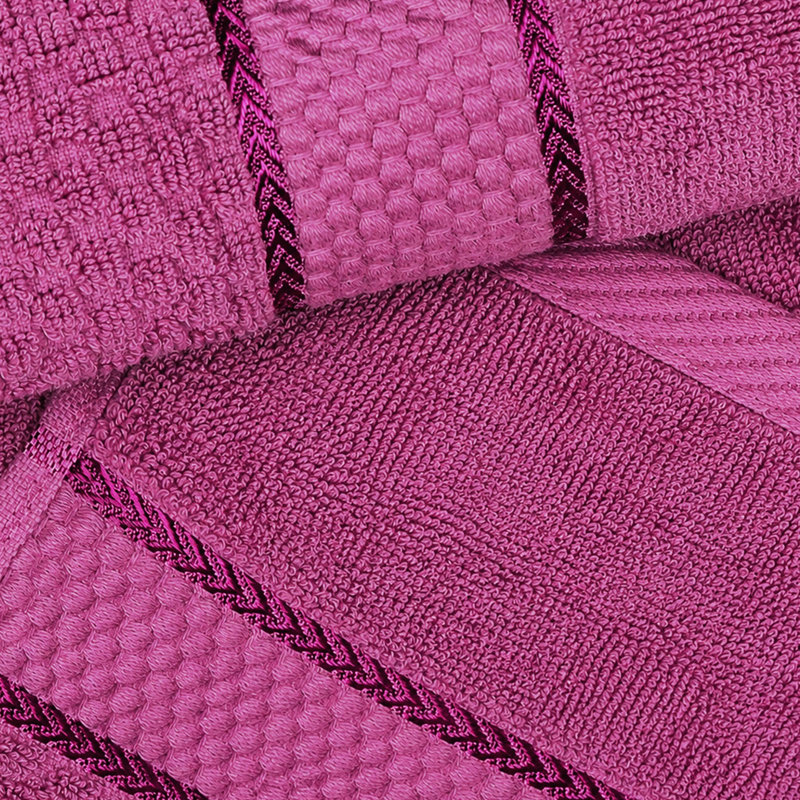 Collection de serviettes texturées 100% coton Mulaayam, Mauve raisin