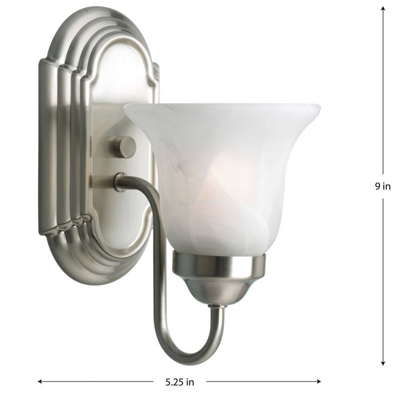 Applique murale articulée à 1 lumière Kartik, Nickel brossé