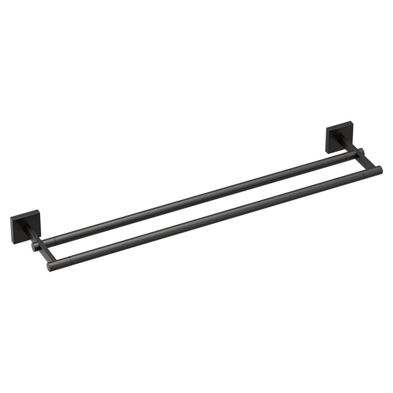 Triva Double 24" Wall Mounted Towel Bar, Matte Black