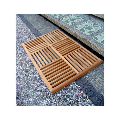 Mabery Teak Non-Slip Bath Rug