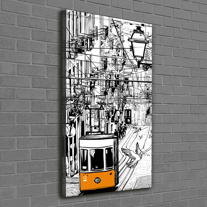 Tram In Lisbon - Wrapped Canvas Print