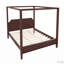 Lit plateforme à baldaquin en bois avec tête de lit et pieds de support-1396432731-1396432725