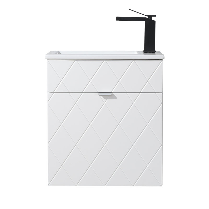 18'' Modern White Wall Mounted Single Bathroom Vanity Set
