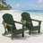 Outdoor All-Weather Folding Adirondack Chair, Military Green, Wood Grain Texture, With Cup Holder, Suitable For Patio, Garden, Pool, Backyard, Lawn Relaxation.-1579003594