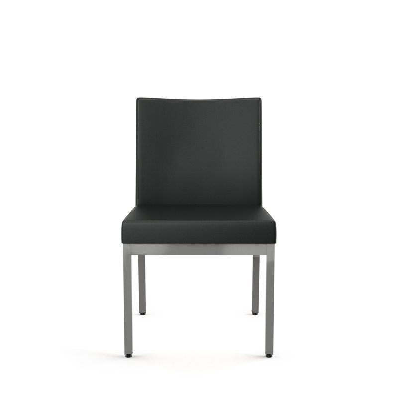 Chaise rembourrée Driggers, Gris, Noir
