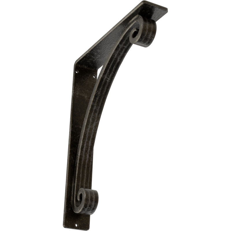 Support en fer forgé Legacy, Argenté antique chaleureux, H 12 po x l 2 po x P 10 po