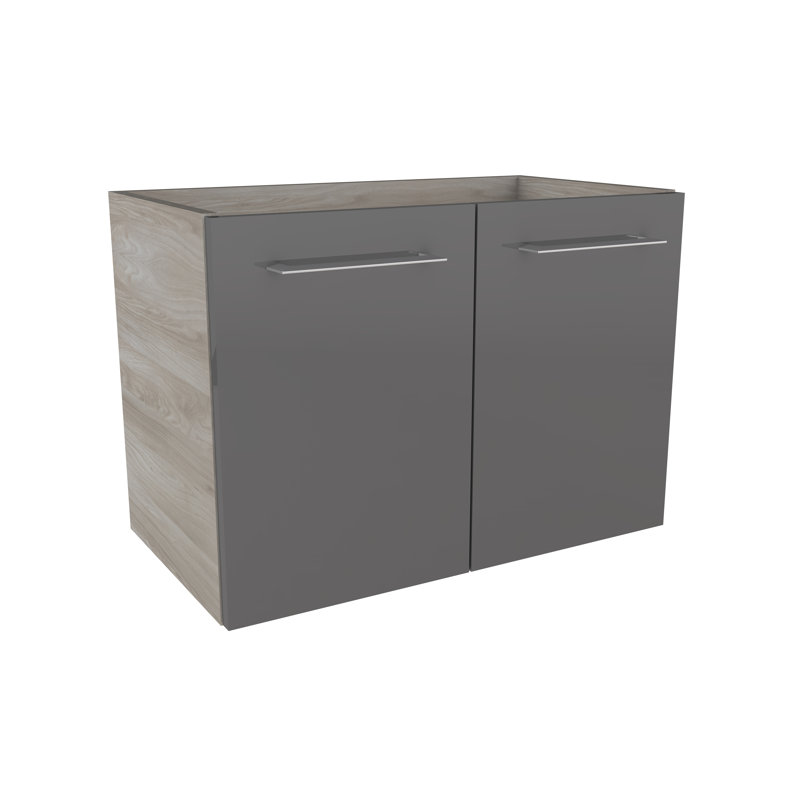 Lima 59cm Single Bathroom Vanity Base Only, Stone ash/Basalt grey