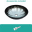 Lavabo vasque en verre trempé pour salle de bain Artistic Crackle