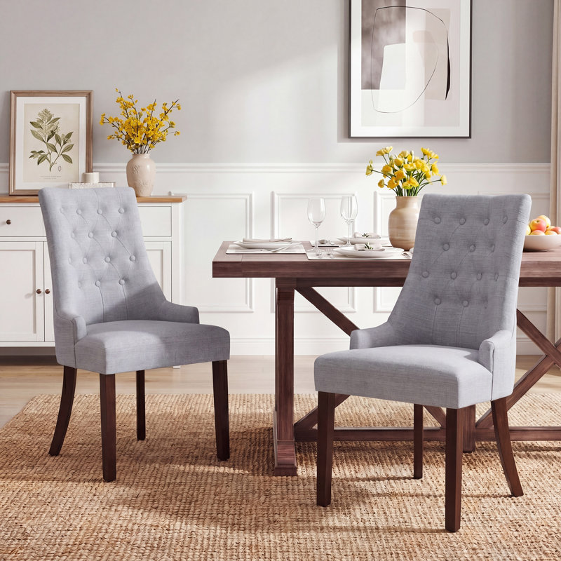 Chaise d'appoint rembourrée Amelia, Tissu à tressage panier gris clair