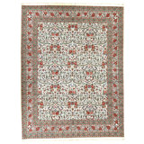 Hand Knotted Wool Oriental Area Rug in Ivory
