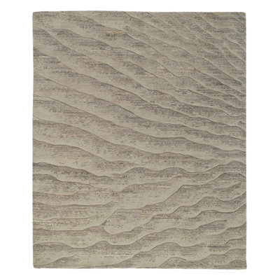 Dunes Wool Area Rug in Gray