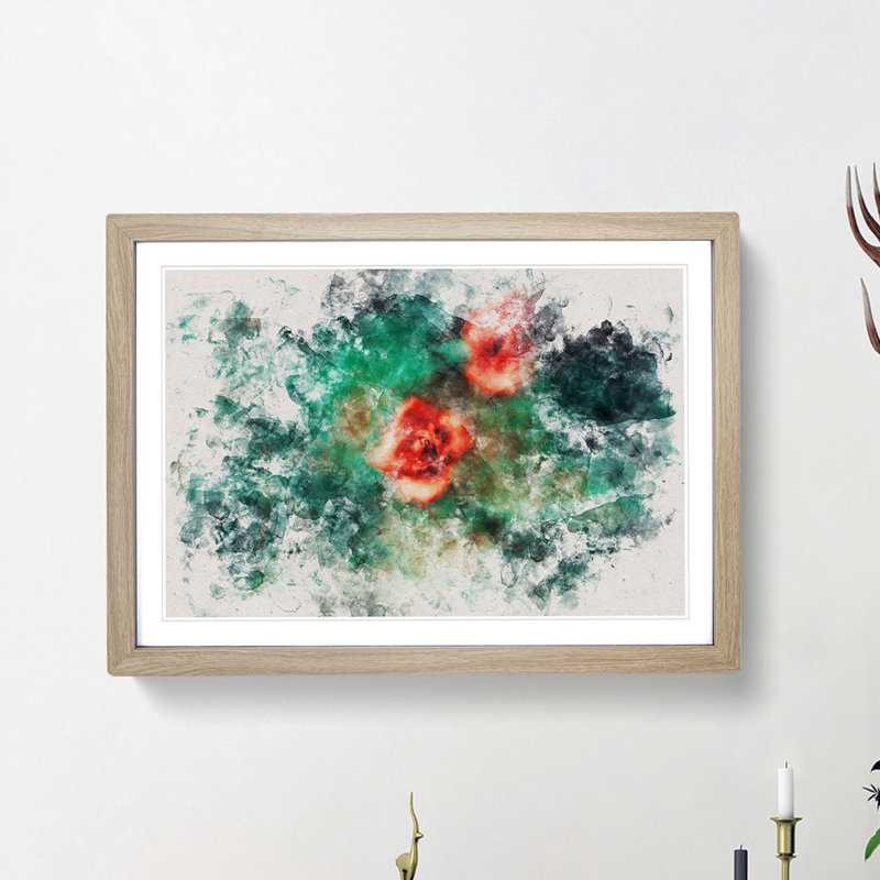 Rose Garden - Picture Frame Painting Print, 62cm H x 87cm W x 2cm D, Oak Framed