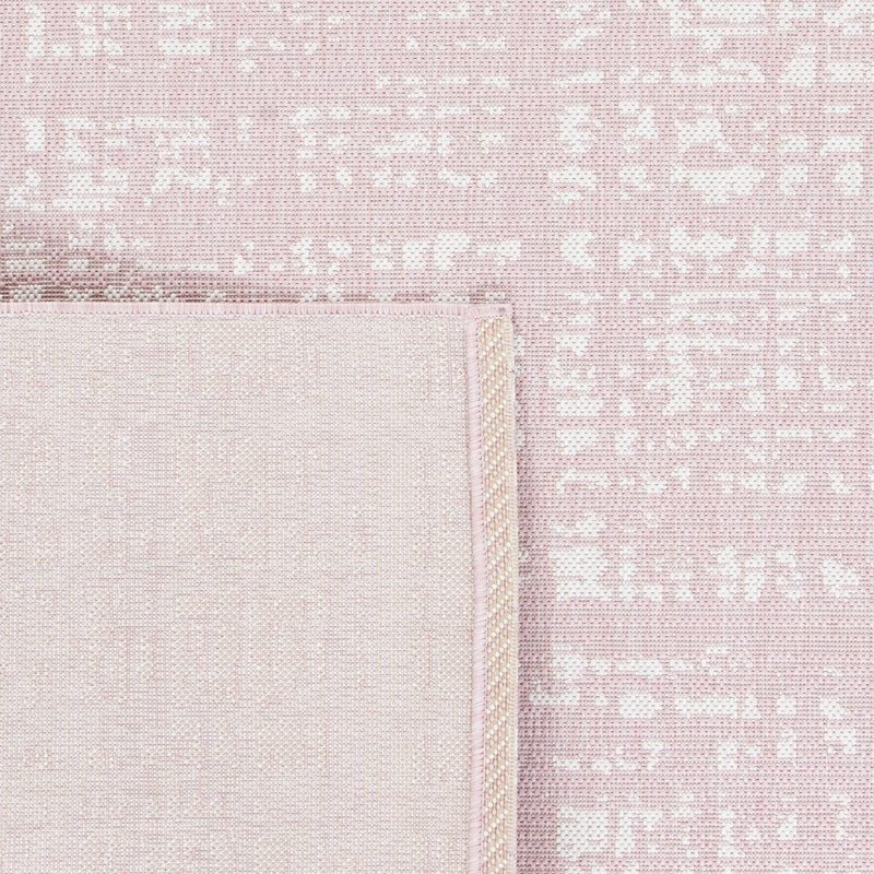 Winifred Abstract Pink/Ivory Indoor/Outdoor Area Rug, Rectangle 4' x 5'7"