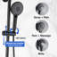 Système de douche à double fonction 10 pouces noir avec valve brute