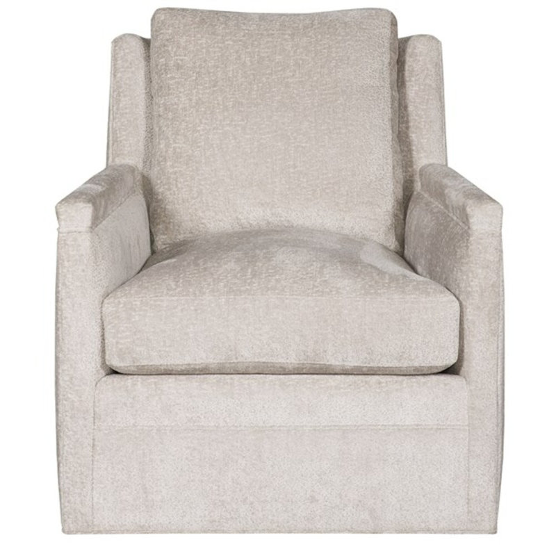 Connelly Swivel Armchair, Regent Chalk Genuine Leather