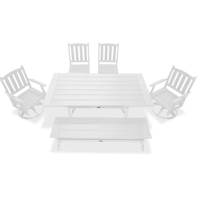 Ensemble repas d'extérieur pivotant rectangulaire en PEHD Tuscany 7 personnes