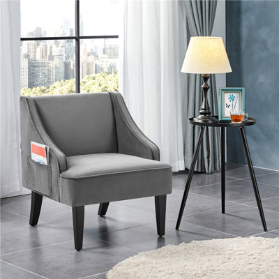 Mid-Century Modern Velvet Armchair