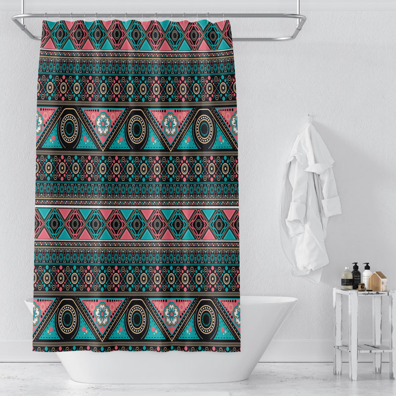 Rideau de douche simple + crochets, H 93 po x l 70 po