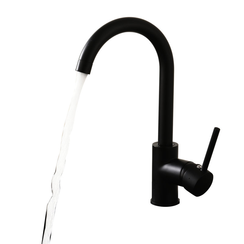 Matte Black Kitchen Faucet Single Handle, Stainless Steel Commercial Sink Tap With Long-Lasting Durability Handle Faucet, Cartridge