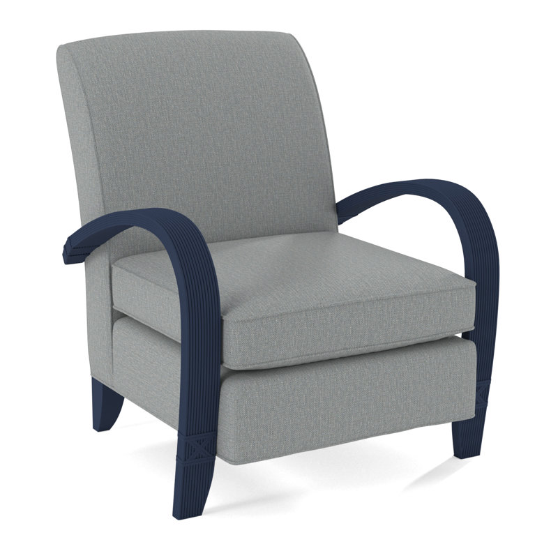 Vero Armchair, Light Blue Performance Fabric; 0851-55, Brass