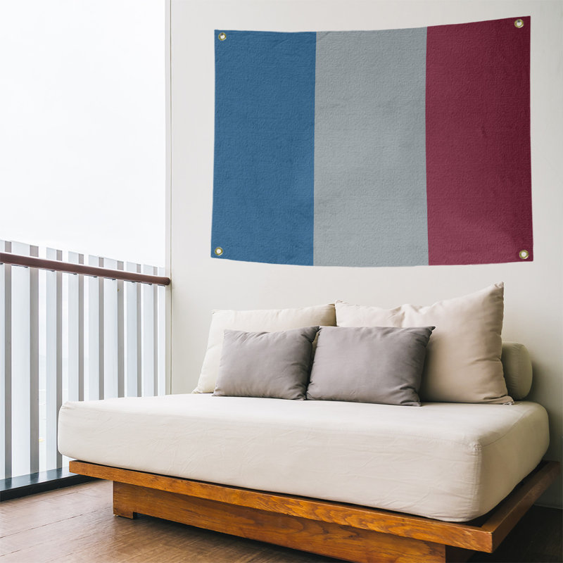 Colorado Polyester Tapestry, 59" H x 80" W x 2" D, Blue/Silver/Burgundy