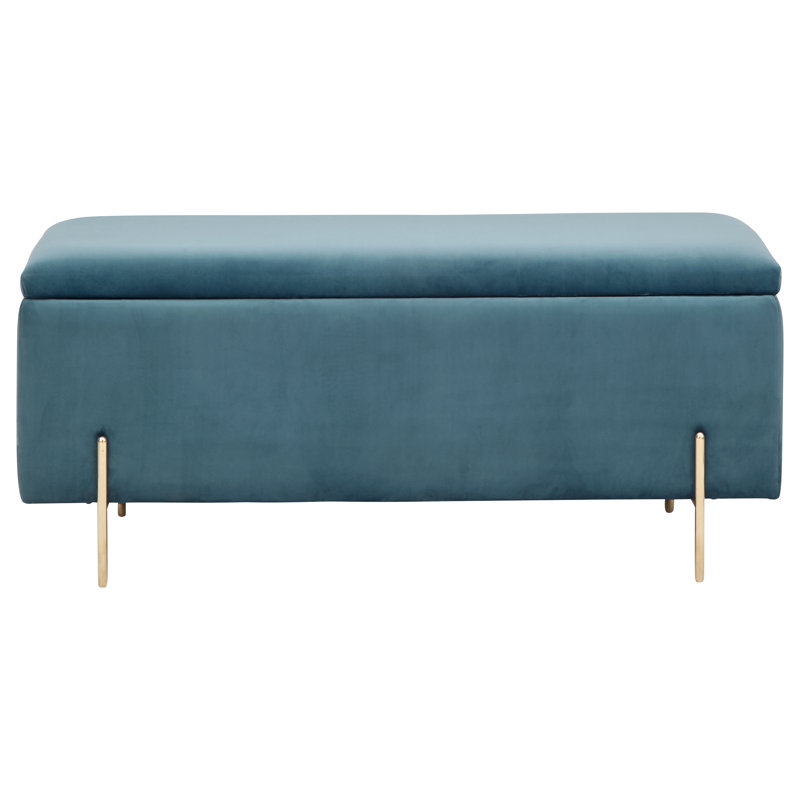 Baringer Upholstered Storage Bench, Teal