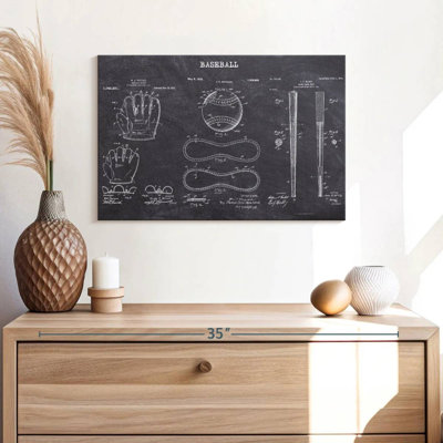 Baseball Patents Canvas Print