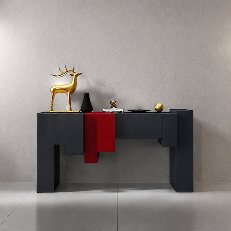 Console Modern Minimalist Art Design, H 35,43 po x l 55,12 po x P 15,75 po, Noir / rouge