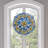 19.5"H Chartres Blue Cathedral Stained Glass Window Panel