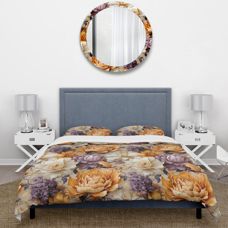 Ensemble de housse de couette Autumn Cottage Flowers Composition II, Housse de couette simple + 1 taie décorative stan