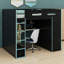 Wood Loft Bed With Desk,Wardrobe,Ample Storage Space,And RGB LED Light-298410585