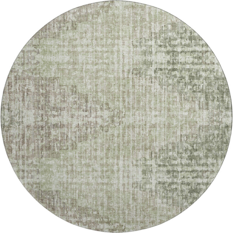 Premium Machine Washable Ansley Geometric Rug, Round 8'