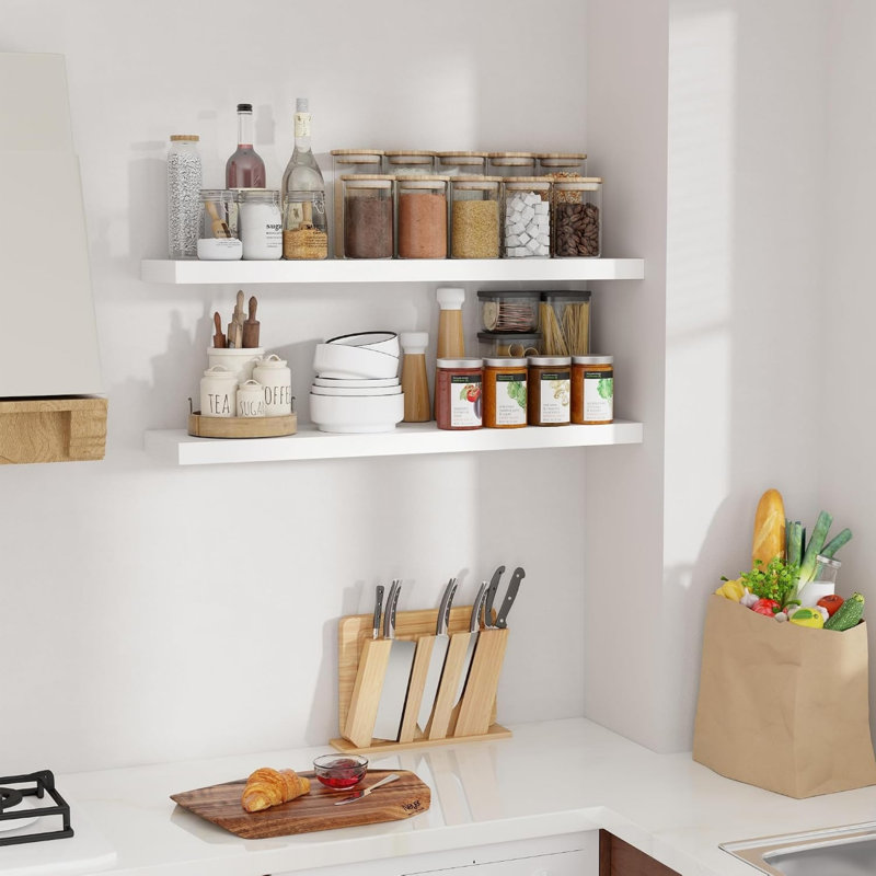 3.8 cm H x 90 cm W Floating Shelf Bookcase