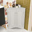 Armoire de rangement de coin de salle de bain autoportante en bois avec porte et tablettes réglables-1297978392