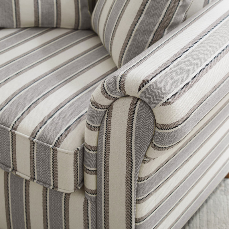 Fauteuil d'appoint surdimensionné en tissu rayé 40,94 po, Mélange de polyester gris